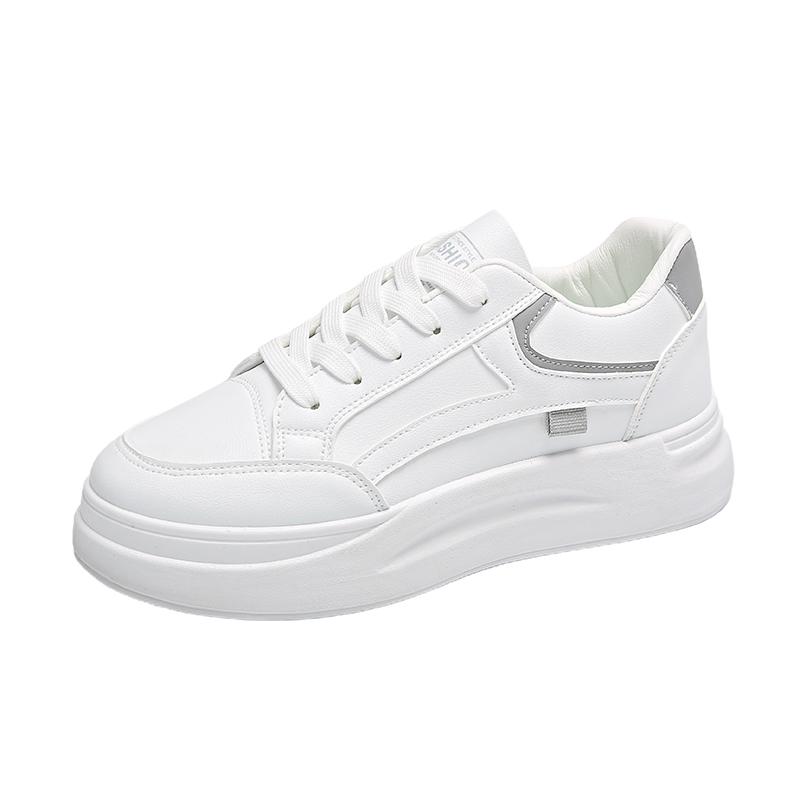 Women's Casual Sports Shoes for Women Lightweight PU Leather Sneakers Platform Womens WhiteTennis Shoes