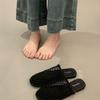 Retro neue Mesh hohle atmungsaktive kühle Hausschuhe Fischernetz gewebte Tasche Kopf halber Schlepp flache Muleschuhe Römersandalen