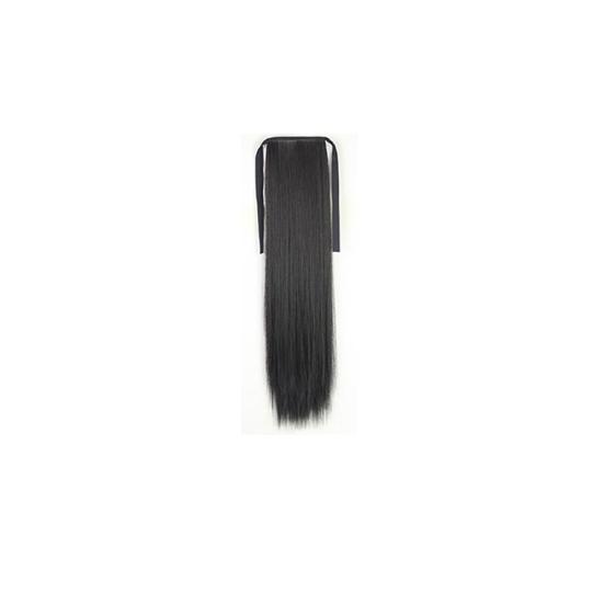 Tight Bandage High Temperature Fiber Long Straight Natural False Ponytail Wigs for Daily Wear
