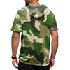 Gradient Print Men's Shirt Hooded Short-sleeved Hooded Spring And Summer Casual Daily Wear