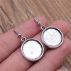 Drop & Dangle Earring Round Ear Hook Glass Cabochon Base Setting Tray Minimalist Jewelry ComponentsEarring Size 18x19mm QE025