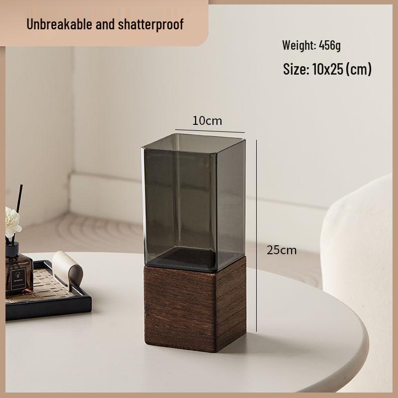 Transparent Acrylic Square Vase, Drop-Proof, for Flower Arrangements, Lucky Bamboo, and Elegant Decor in the Living Room