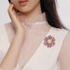 Chinese Style Enamel Peony Brooch Women'S High-End Suit Accessories Pin Coat Decorative Collar Pin Fixed Clothes