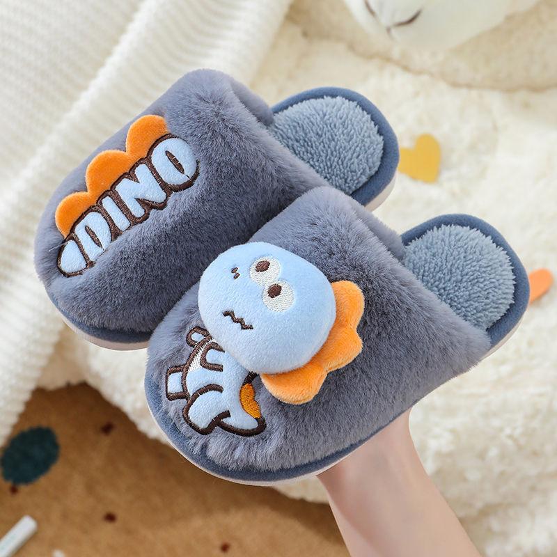 Children Cartoon Slippers Soft Bottom Cute Slipper Dinosaur Warm Children Baby Cotton Slippers Kids Shoe for Girl Zapatos Niña
