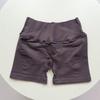 Dames Hoge Taille Geribbelde Yogashorts - Billenlifter, Kruislings Tailleband, Driekwart Lengte voor Hardlopen en Fitness