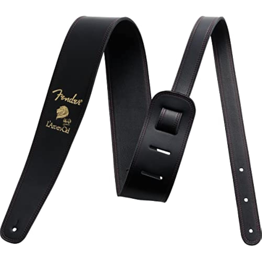 Fender Японский кожаный ремень Ken Signature Strap, Черный