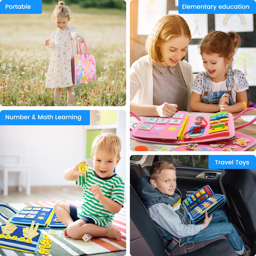 Lavagna Sensoriale Montessori per Bambini Piccoli Apprendimento Prescolare Abilità di Base per la Vita per Autismo Regali per Bambini