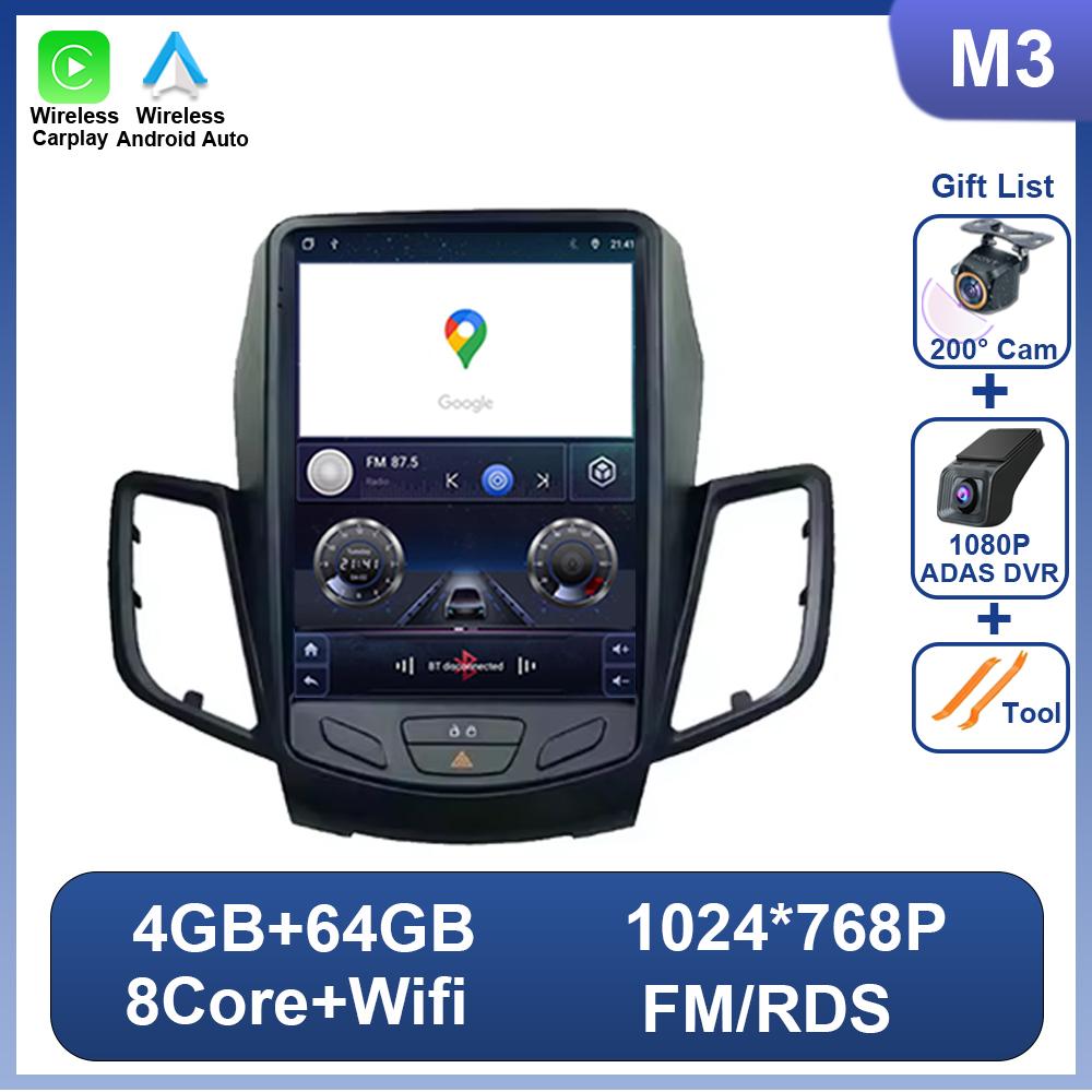 Car Radio For Ford Fiesta MK7 2009-2016 Tesla Style Car Radio Multimedia Auto Autoradio Carplay GPS Navigation Head Unit NO DVD