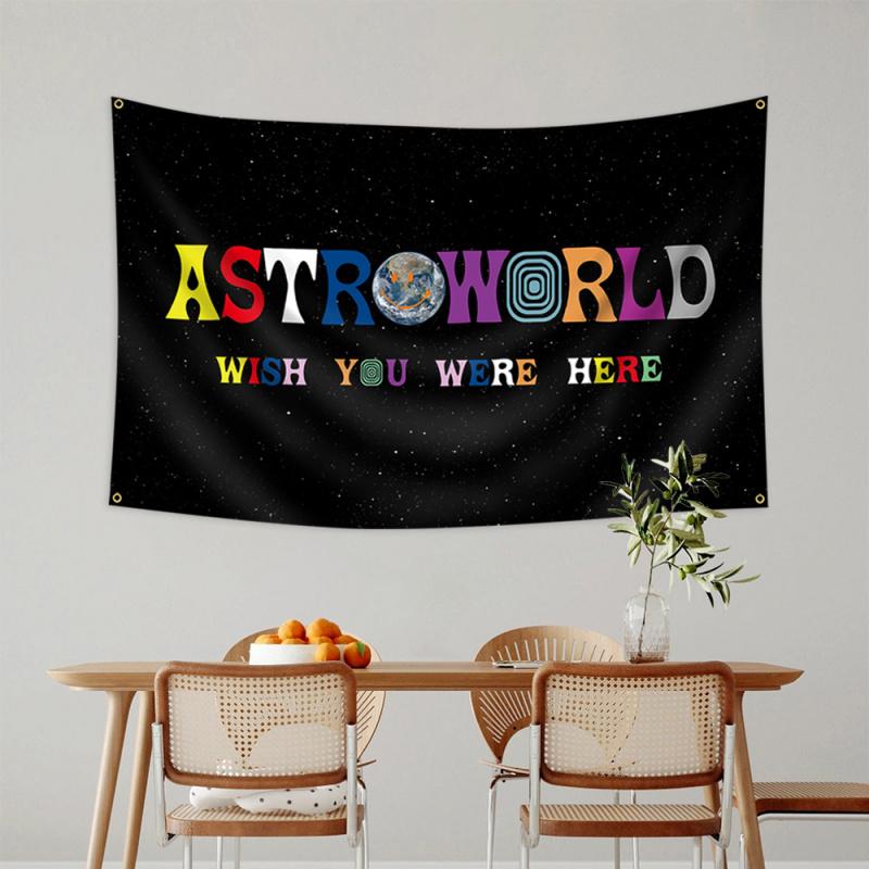 VIKAMA Simple English Space World Tapestry Bedroom And Living Room Wall Hanging Home Decoration Background Fabric