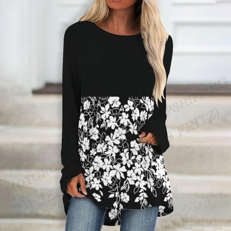 Floral T Shirts Graphic 3d Print Long Sleeve T-shirt Women Fashion T-shirt Long Tshirt Women Tops Long Sleeve Tunics Flower Tops