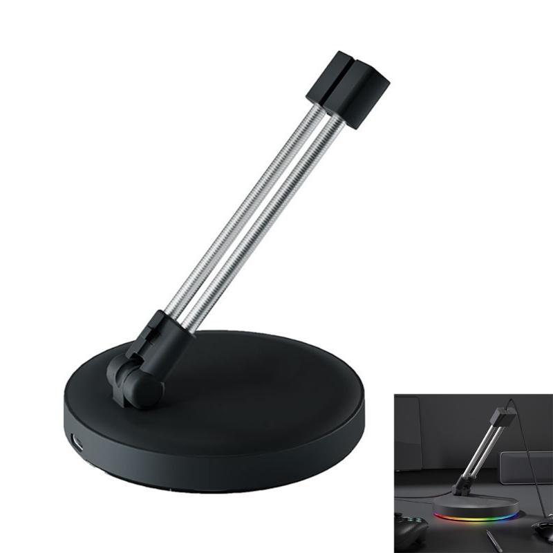 Ergonomic Mouse Cord Holder Featuring Color Lighting And Stable Metal Weighted Design Cable Holder For Gamers