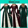 Robe Costume de Reine de la Renaissance en Velours pour Spectacles à Thème