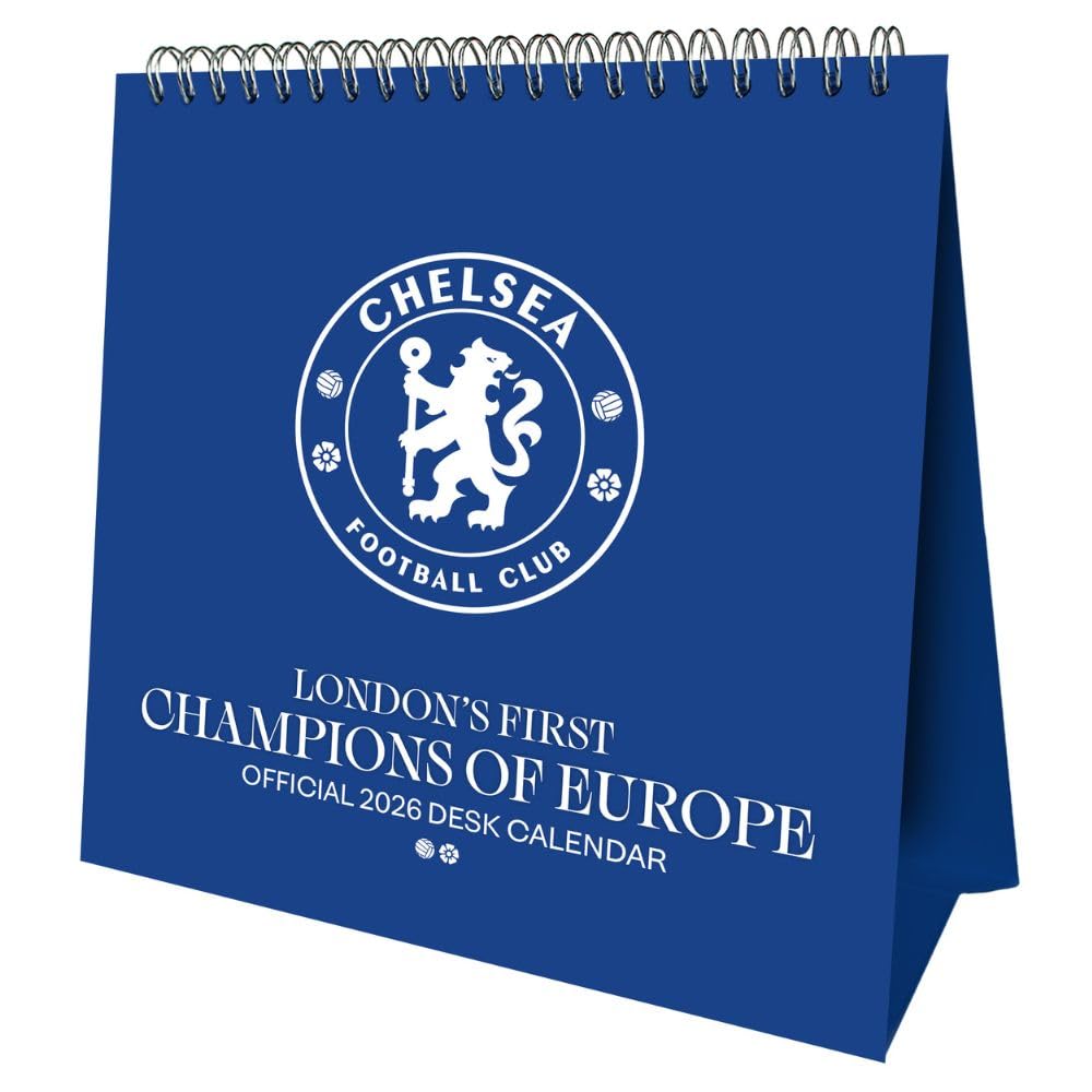 Chelsea FC 2026 Crest Desktop Calendar
