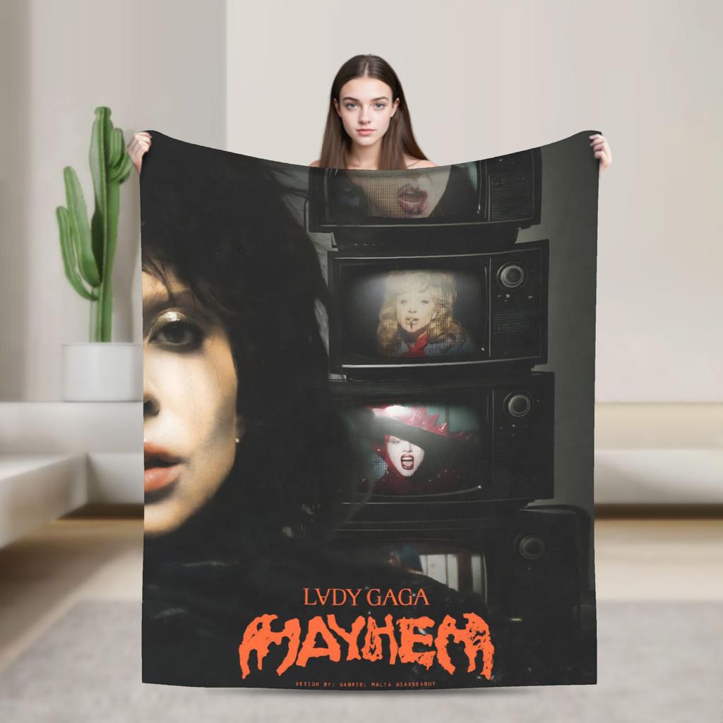 Lady Gaga Mayhem 2025 Album  Blanket  Super Soft Plush Bedding Throws For Couch Chair Travel Flannel Bedspread Bed Cover