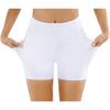 Ronyes Women's Yoga Shorts White Polyester Athletic Fitness Shorts Comfortable Breathable High Waist Stretch