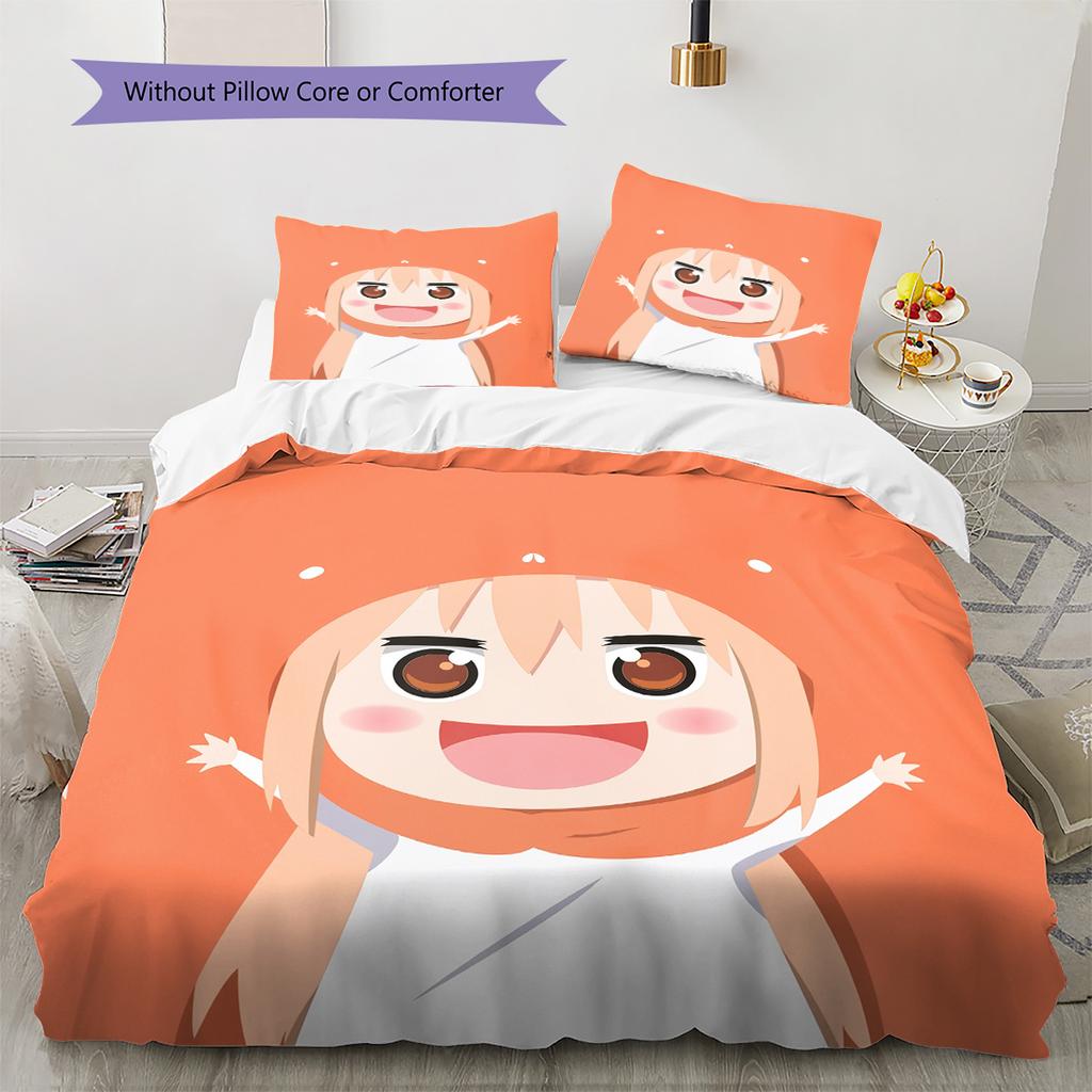 Umaru Doma  Pattern Bedding Quilt Set  Home Decoration  Gift (1 * duvet cover + 2 * pillowcase  without core)