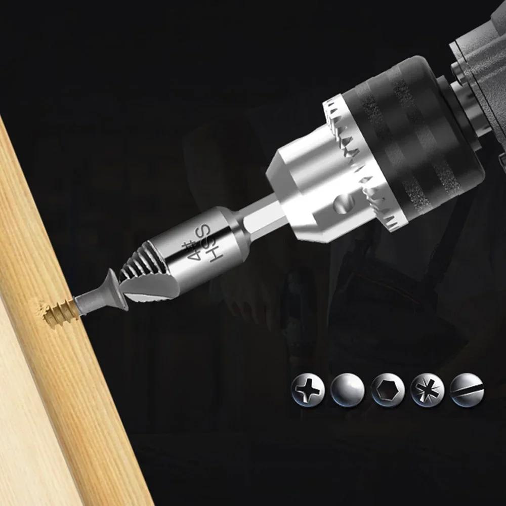 5 Piece Screw Extractor Set High-Speed Steel Hex Shank for Removing Damaged Screws and Bolts Tool Kit