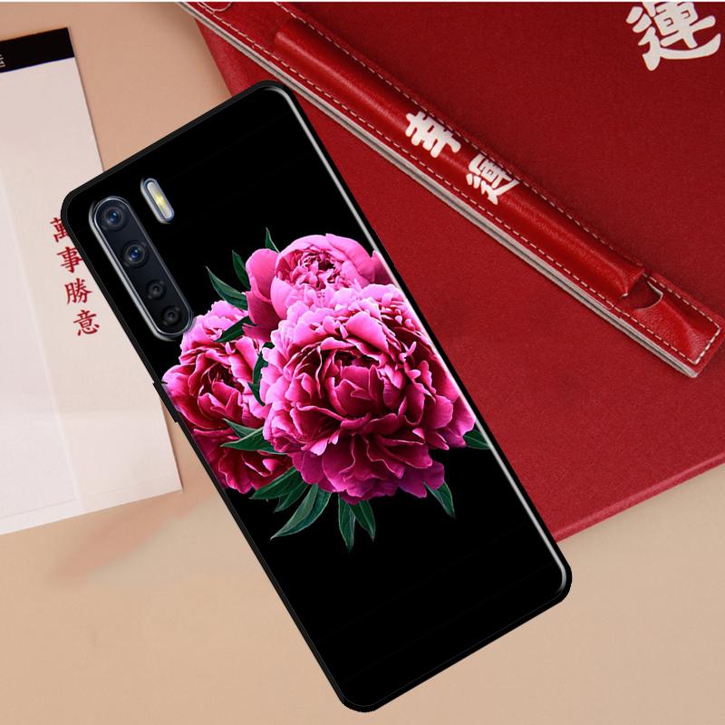 Elegant Pink Purple Peony Flower Case For Oppo A94 A18 A74 A57 A17 A77 A38 A58 A78 A98 A54 A80 A60 A40 A96 A76 A16 A15 A5 Pro