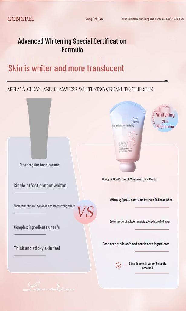 Gong Pei Skin Research Hydrating Whitening Hand Cream 60g - Moisturizing & Nourishing Lotion for Hands