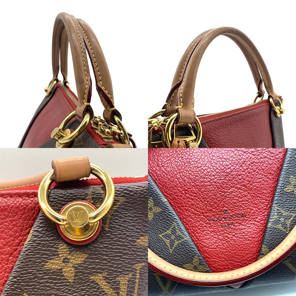 Used LOUIS VUITTONTote Bag Red Monogram Canvas/leather Women