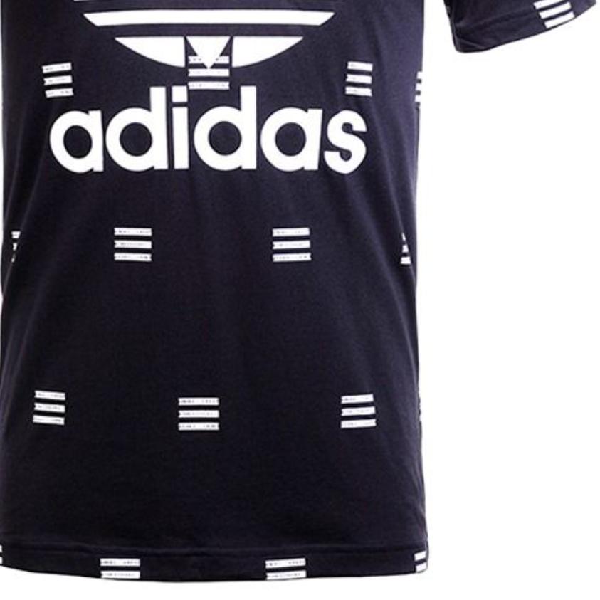 Adidas Originals 3S AOP Letter Pullover Comfortable Short Sleeve T-Shirt Men Tops Navy-Blue AZ1063