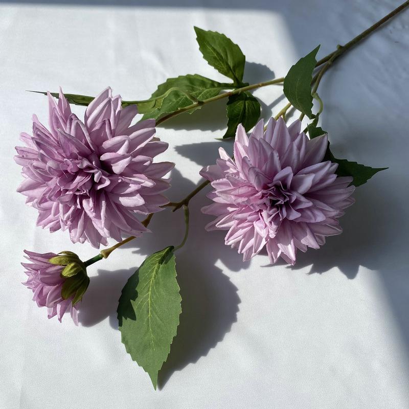 Lifelike Artificial Flower With 3 Heads Long Branch Silk Flower For Home Wedding Birthday Party Bedroom Decoration
