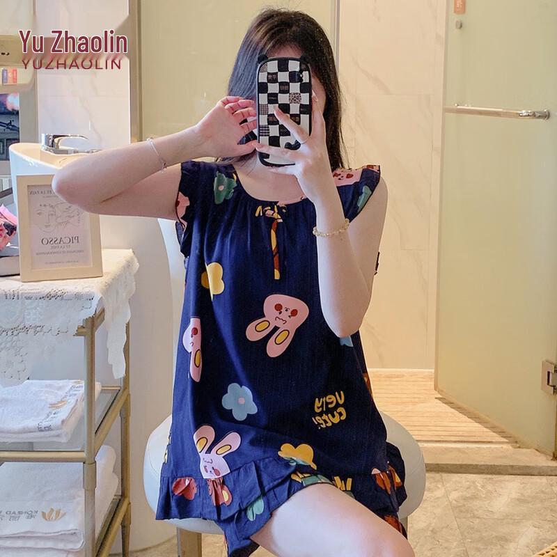 YUZHAOLIN 2026 Summer Sleeveless Floral Nightdress One Size