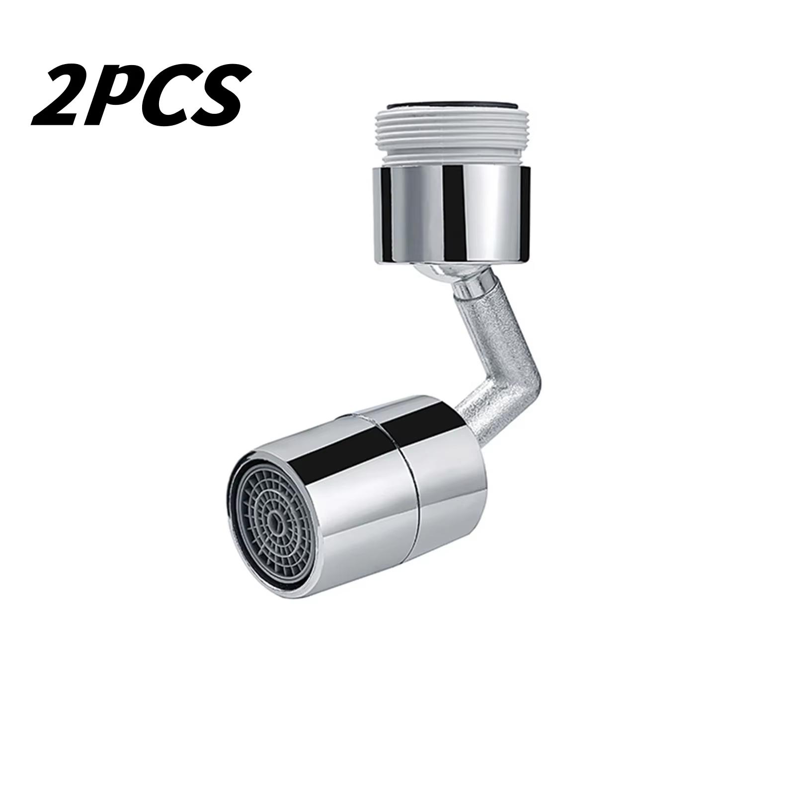 720 Degree Universal Faucet Washbasin Faucet Extension Adapter Aerator Splash Proof Rotating Water Saving ABS Plastic Faucet 720 Degree Tap 2PC