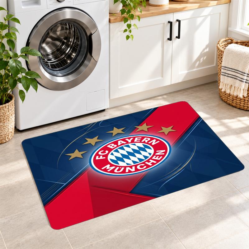 Flannel Kitchen Mat Bayern Munich Soft Area Rug Non Slip Floor Carpet Home Decoration