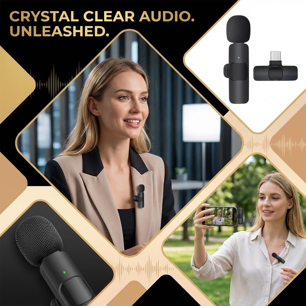 Wireless Lavalier Microphone One To Two Live Broadcast Microphone Set