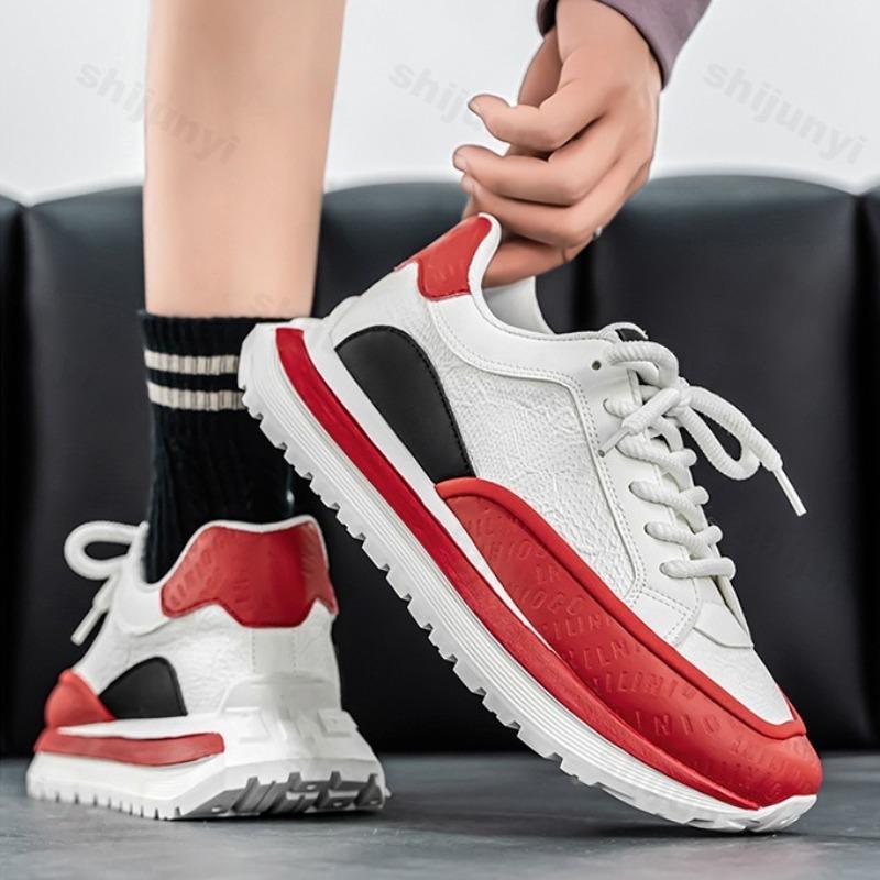 Fashion 2025 New Men's Shoes Spring Breathable Casual Sneakers Comfortable Versatile Thick Bottom Height Increasing Chunky Sports Shoes