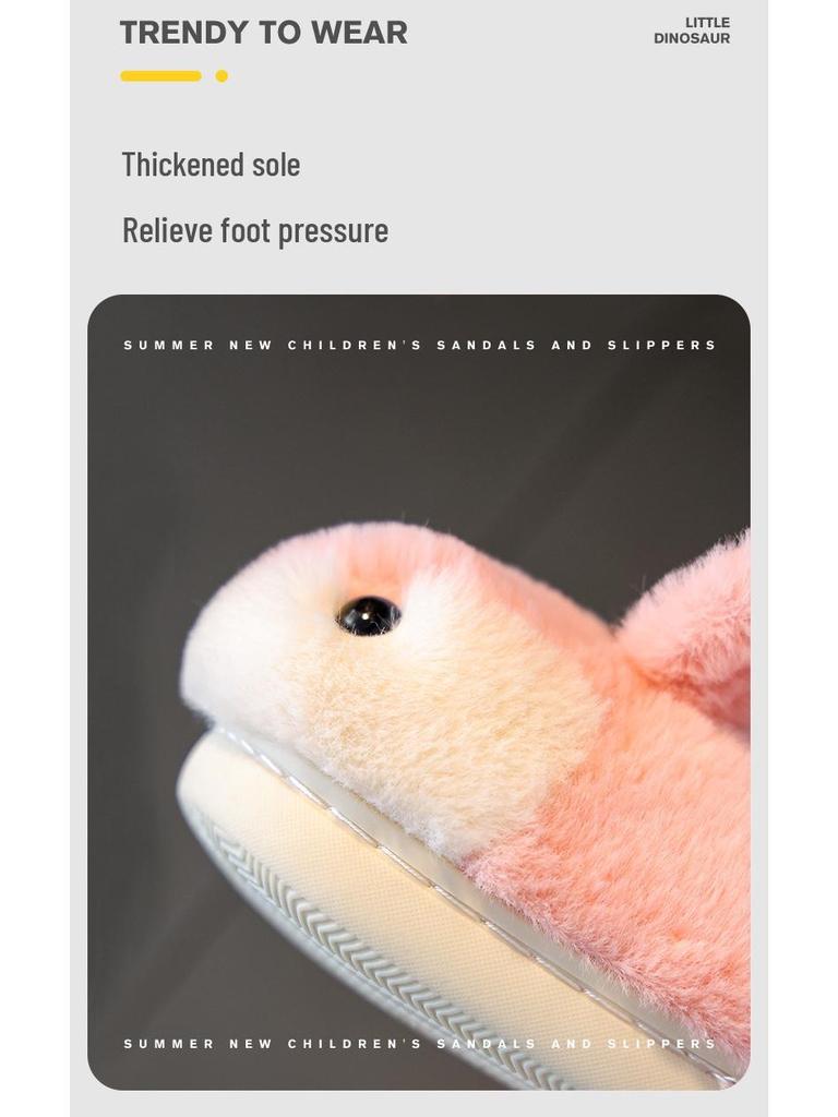 Kids' Winter Cotton Slippers - Cute Bunny Design, Warm, Non-Slip, Soft Sole for Girls and Boys