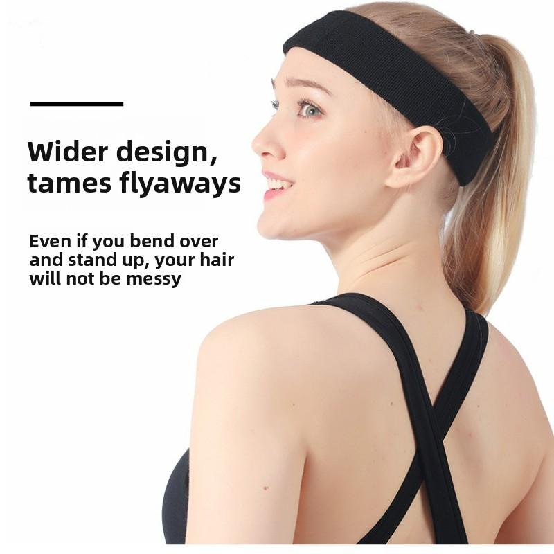 New Sports Antiperspirant Band Elastic Solid Color Widened Sweat-Absorbing Headband Running Sweat-Conducting Headband
