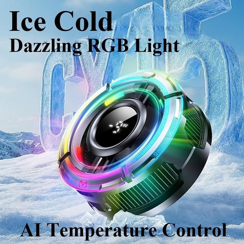 CX15 Duży Ekran 5V3A Półprzewodnikowy Chłodnica Telefonu Radiator Wysokiej Mocy Magnetyczne Chłodzenie ze Światłem RGB AI Kontrola Temperatury