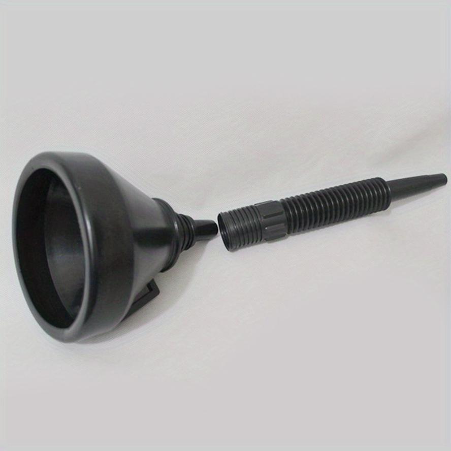 1 Pcs 2 In 1 Black Plastic Oil Funnel With Large Diameter For Engine Oil Fuel Additive Cars Plastic Extended Spout Funnel