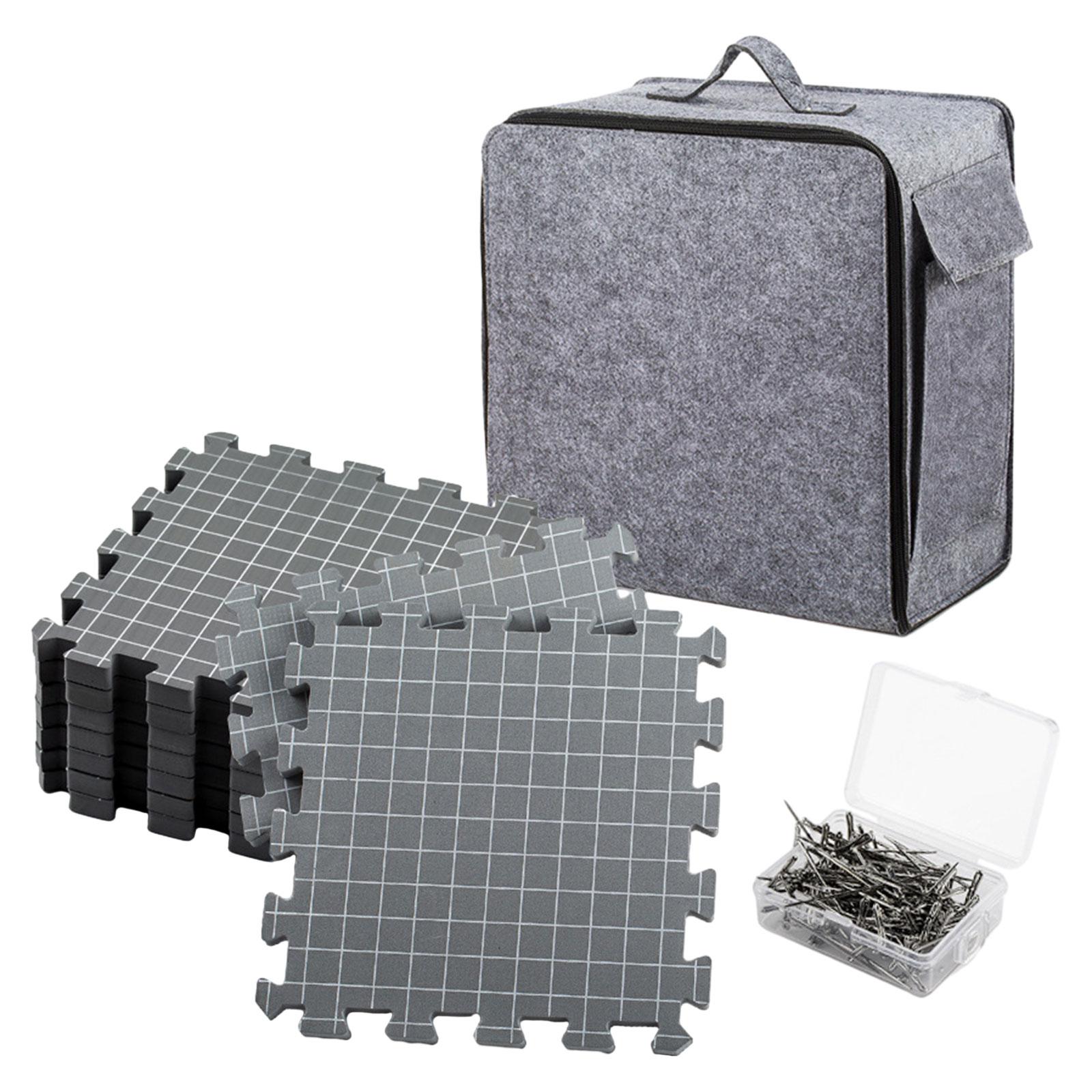 

Foam Knitting Board with Creative Grid Print Blocking Mat for Knitting Tool Set and Beginner Craft Kit серый