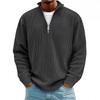 2026 Autumn Men's Casual Corduroy Polo Shirt with Stand-up Collar and Zipper