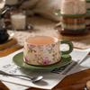 TLXT Floral Ceramic Coffee Cup and Saucer Set