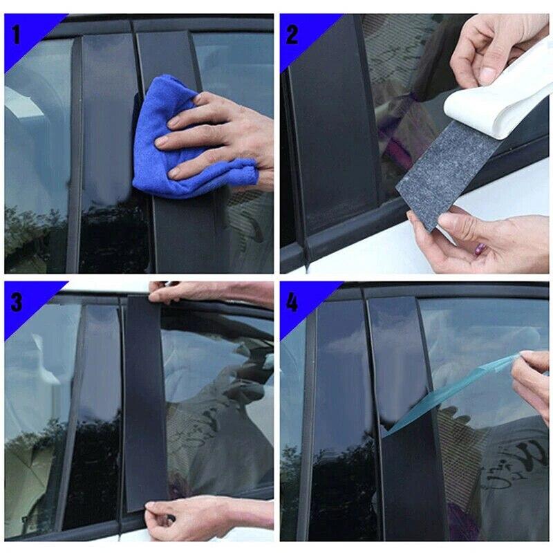 6Pcs Glossy Black Pillar Posts Stickers Fit Volvo XC60 2009-2016 2017 Scratch Resistant Car Door Window Kits Cover Accessories