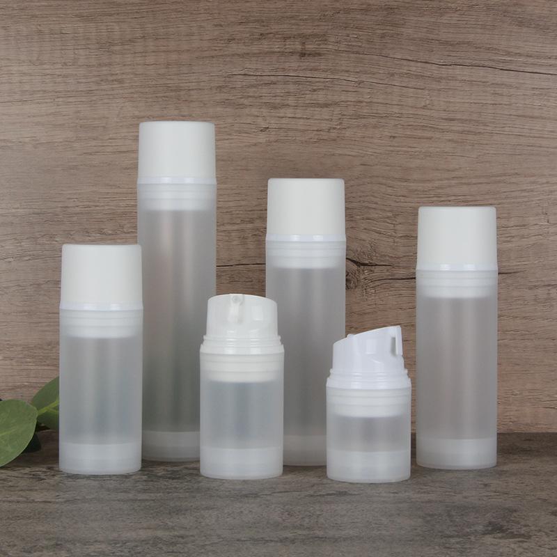 Frosted Travel Pump Bottle 30-150ml Refillable Vacuum Cosmetic Container Press Type Lotion Dispenser for Women's Makeup