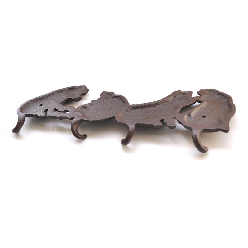 Sturdy Cast Iron Construction 4 Pork Chop Hook for Daily Use in Outdoor and Indoor Spaces