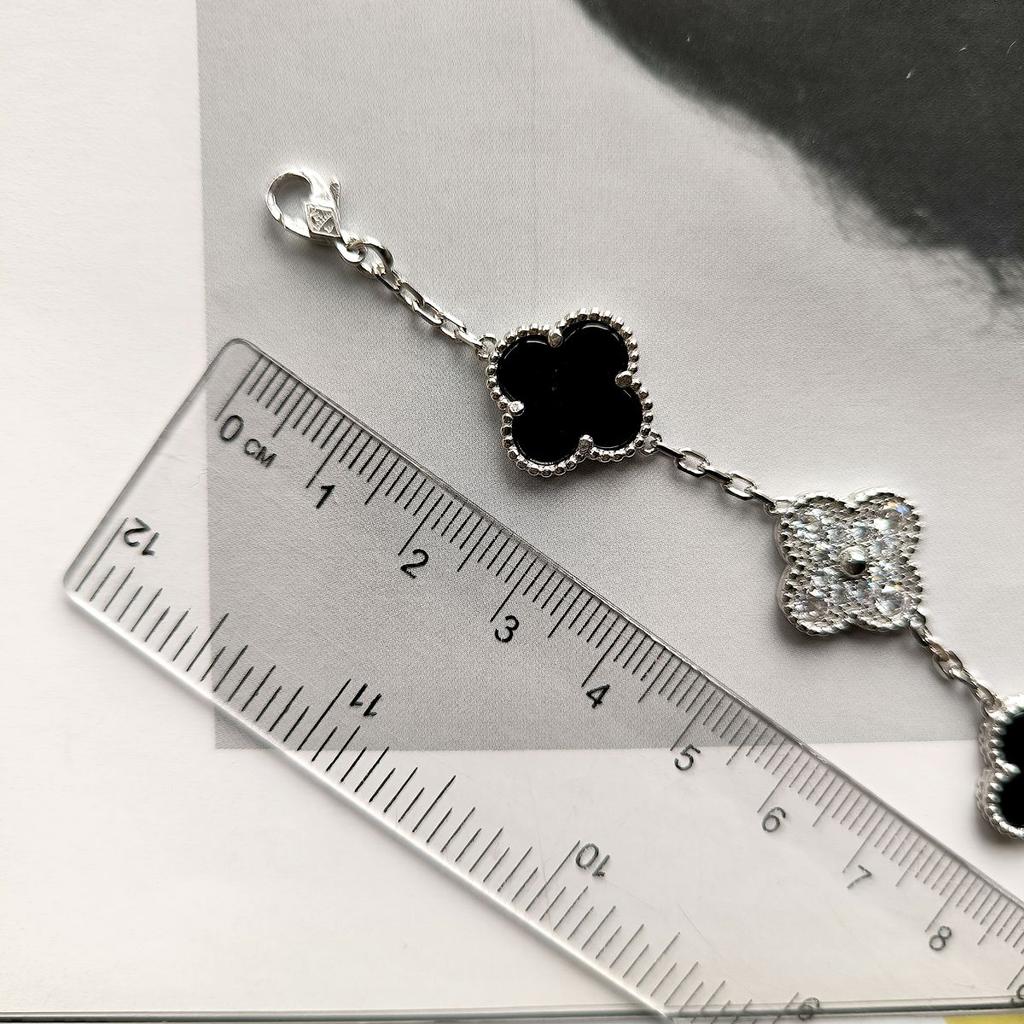 Silberarmband mit natürlichem Onyx, Zirkonia, Produktgewicht 9,75 g (60002127)