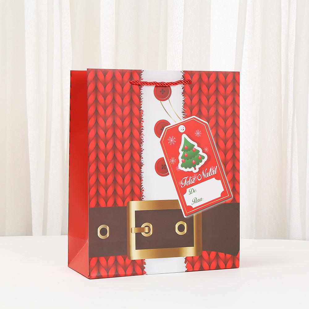 6/10pcs StoBag Christmas Santa Paper Tote Bags Recyclable Gift Bags for Holiday Packaging Party Favors Candy Cookies Classroom