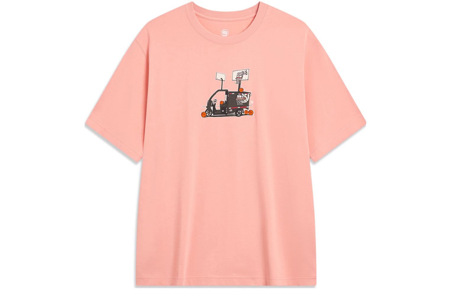Li Ning Badfive T Shirt Unisex Coral Fleece Pink AHST915-2 L