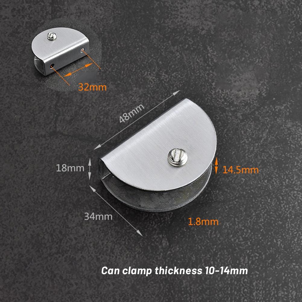 4pcs Glass Clamp Clips Stainless Steel Glass Clip  Laminated Shelf Support Brackets Holder Partition Board Fixing Clip Hardware