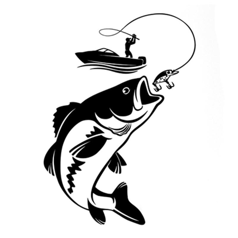 

Fishing Theme Car Sticker Featuring Fish Design And Tackle Patterns PVC Material Waterproof Sunproof For Outdoor Vehicle