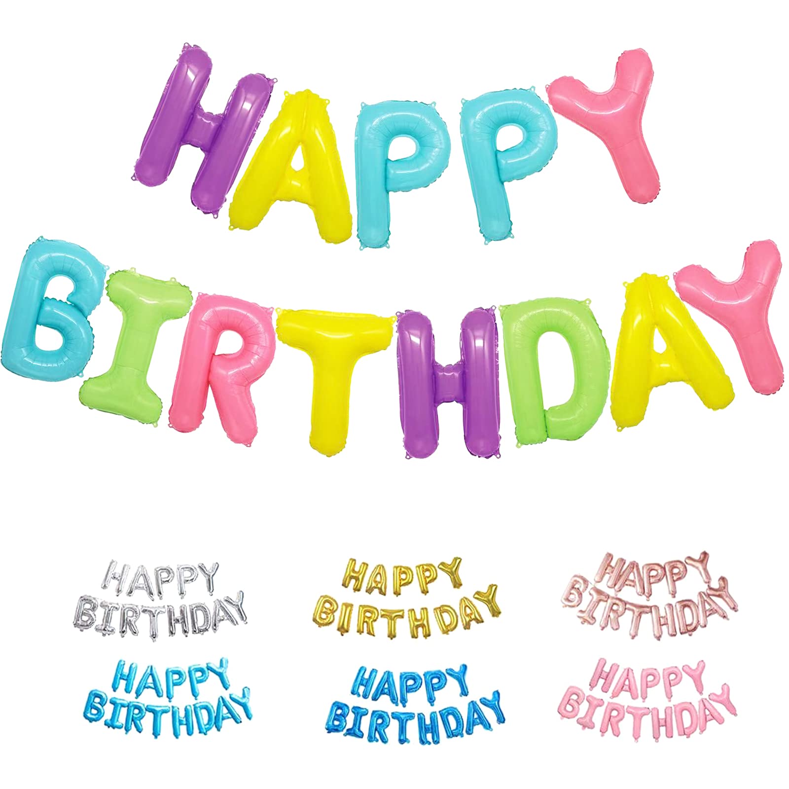 Lausatek Birthday Balloon Set HAPPY BIRTHDAY Letter Decorations Colorful