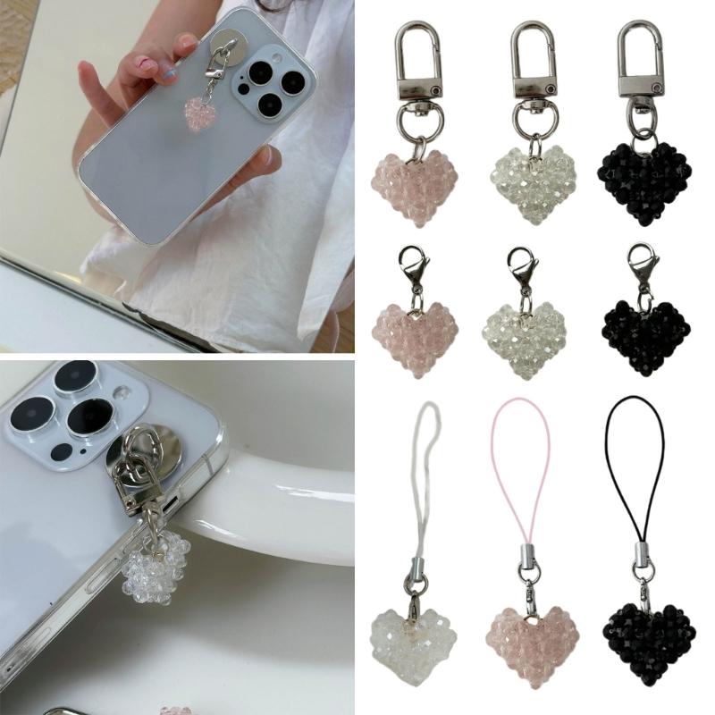 Fashionable Pendant for Furniture Stylish Crystal Heart Keychain Heart shaped Pendant for Home and Car Decorations