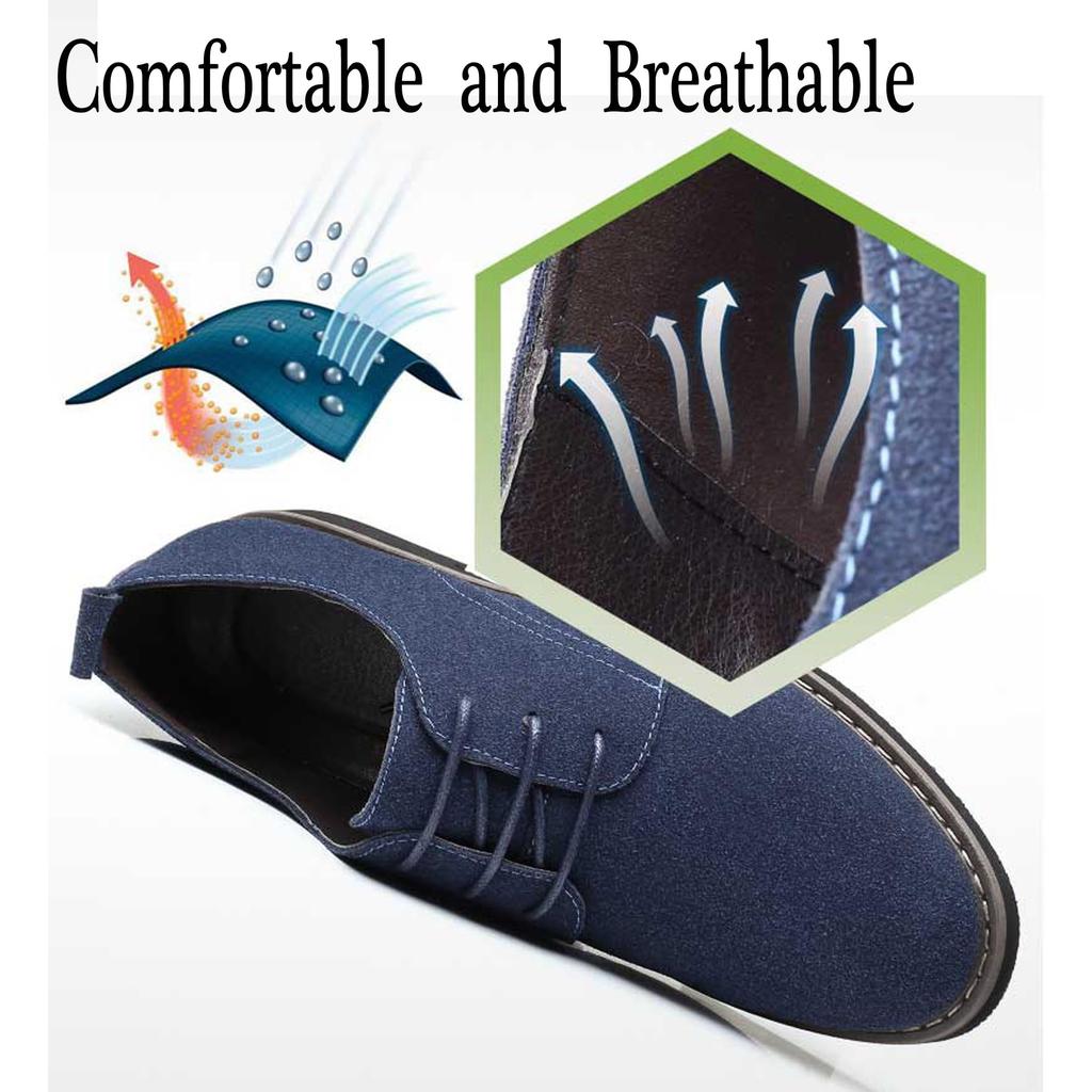 Dress Oxford Shoes Classic Lace Up Casual Suede Leather Velvet Low Top Business Long 40 Feet Length [Asifn] Men's Shoes, Brown, 25.0cm"