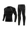 Men's Quick-Dry Compression Shirt Set Breathable Moisture-Wicking 3D Slim Fit Running Gym Workout Training Suit